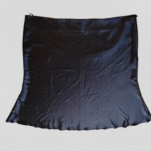 NEW Vanilla Bay Black Satin Midi Skirt 3X Plus Size Stretch Boutique Glam